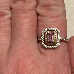 10K Rose Gold Pink Color Shift Garnet Champagne Diamonds Zicrons 10kt 10k 10KT